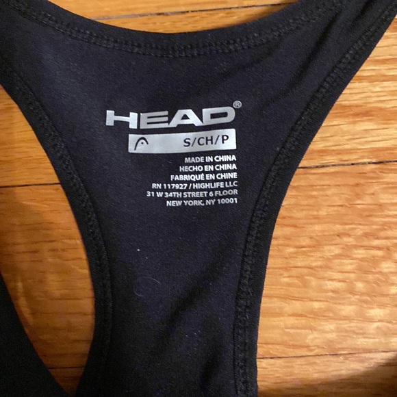 Black workout shirt with built in bra support - Picture 2 of 3